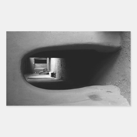 Adobe Doorway Architecture Black & White Foto Rechteckiger Aufkleber (Vorderseite)
