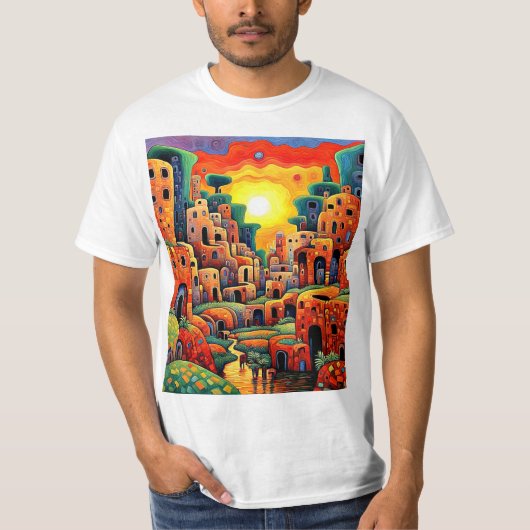 Adobe-Dorf am Bach T-Shirt (Vorderseite)