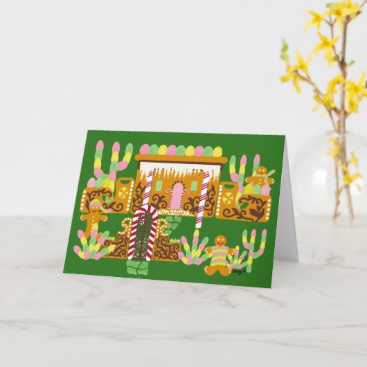 Adobe Gingerbread House mit Gum Drops Karte (Gelbe Blume)