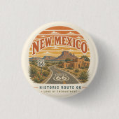 Adobe Mesa Route 66 Wüstenstraße Badge Art Button (Vorderseite)
