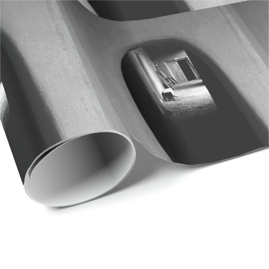 Adobe Passageway im Südwesten: Schwarzweiß-Foto Geschenkpapier (Rolleneckpunkt)