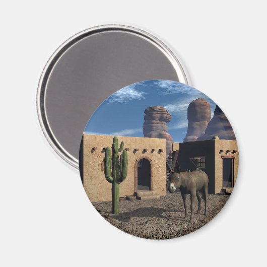 Adobe Wohnungen und Burro Magnet (Vorderseite/Rückseite)