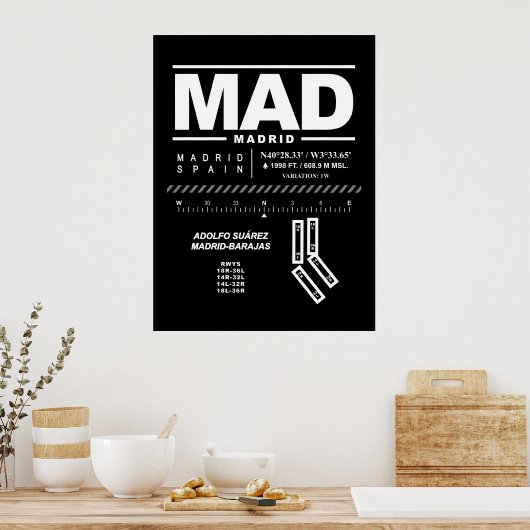 Adolfo Suárez Madrid-Barajas Flughafen MAD Poster (Küche)