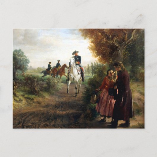 Adolph Menzel - Die Bittschrift - Friedrich II Postkarte (Vorderseite)