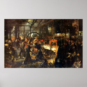 Adolph von Menzel Iron Rolling Mill Poster