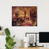 Adolph von Menzel Supper im Ball Poster (Heimbüro)