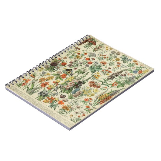 Adolphe Millot-Blume Muster-A-Notebook Notizblock (Linke Seite)