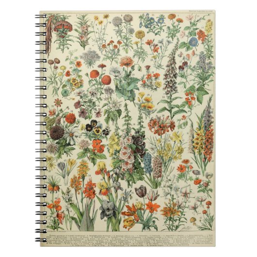 Adolphe Millot-Blume Muster-A-Notebook Notizblock (Vorderseite)
