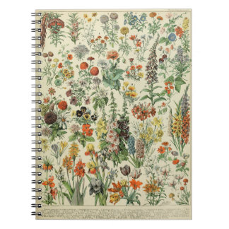 Adolphe Millot Blumen Muster-A Notizbuch Notizblock