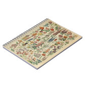 Adolphe Millot Blumen Muster Notizbuch Notizblock (Linke Seite)