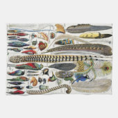 Adolphe Millot Dark Academia Vintage Vogel Feder Geschirrtuch (Horizontal)