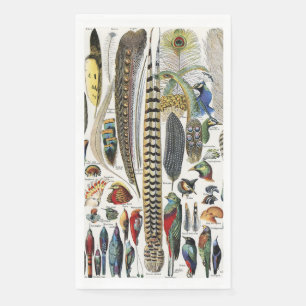 Adolphe Millot Dark Academia Vintage Vogelfeder Serviette