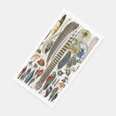 Adolphe Millot Dark Academia Vintage Vogelfeder Serviette (Ecke)