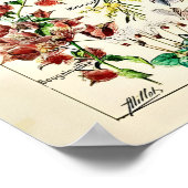 Adolphe Millot Florale Illustrations-Kunstwerk Poster (Ecke)