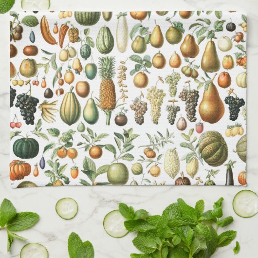 Adolphe Millot Fruit Pattern Geschirrtuch (Gefaltet)