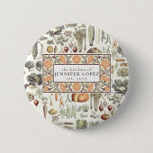 Adolphe Millot Pflanzenmuster Button (Vorderseite)