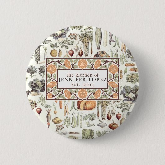 Adolphe Millot Pflanzenmuster Button (Vorderseite)