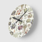 Adolphe Millot Pflanzenmuster Runde Wanduhr (Winkel)