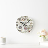 Adolphe Millot Pflanzenmuster Runde Wanduhr (Zuhause)