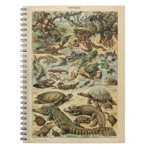 Adolphe Millot Reptile Muster Notebook