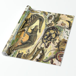 Adolphe Millot Reptiles 1 Wrapping Paper Geschenkpapier