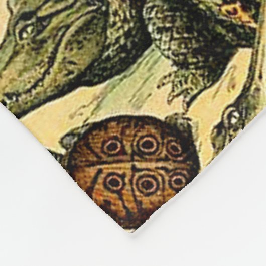 Adolphe Millot Reptiles 2 Fleece Blanket (Ecke)