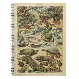 Adolphe Millot Reptilien-Muster-Notizbuch Notizblock