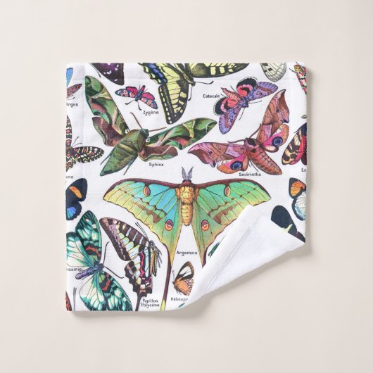 Adolphe Millot "Schmetterlinge" 3. Badhandtuch Set (Waschlappen)