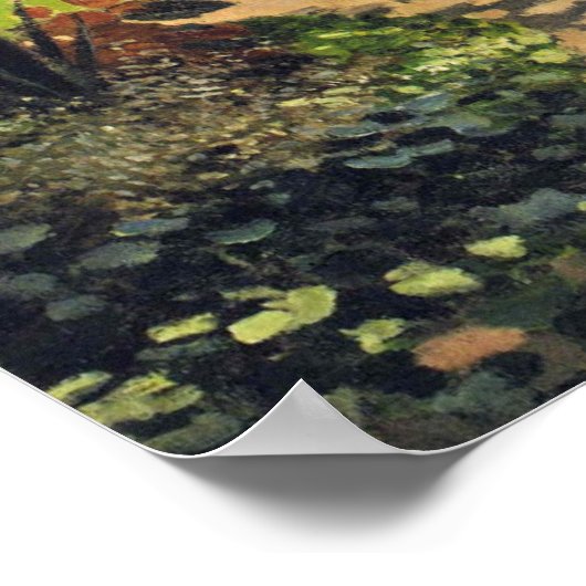 Adolphe Monet Reading im Garten - Claude Monet Poster (Ecke)