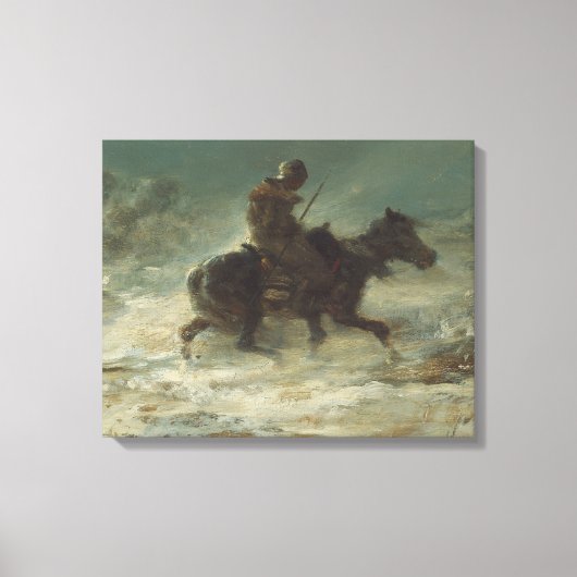 Adolphe Schreyer - Mann mit Lanze durch Leinwanddruck (Vorderseite)