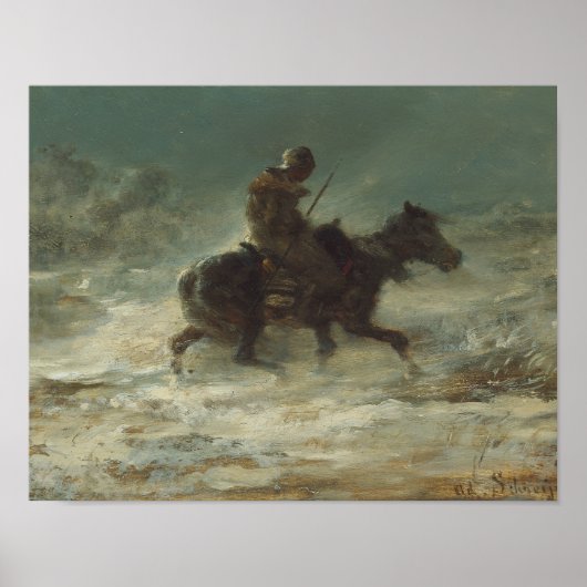 Adolphe Schreyer - Mann mit Lanze durch Poster (Vorne)