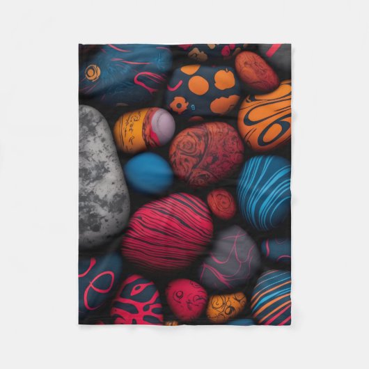 ADOM Abstrakte bemalte Steine Wurfdecke Fleecedecke (Vorderseite)