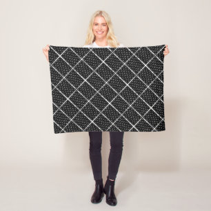 ADOM Black Grid Diamond Blanke Fleecedecke