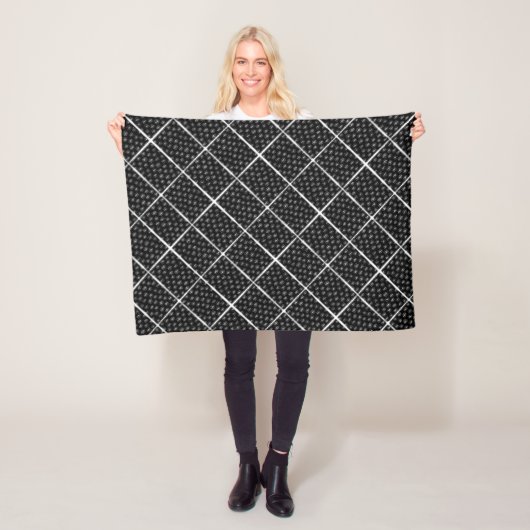 ADOM Black Grid Diamond Blanke Fleecedecke (Beispiel)