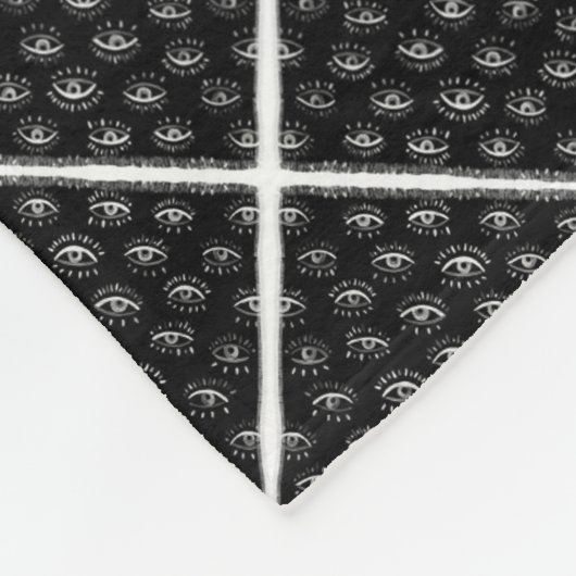 ADOM Black Grid Diamond Blanke Fleecedecke (Ecke)