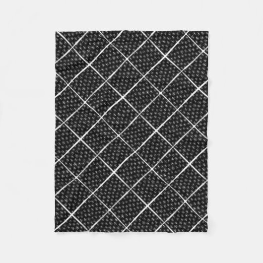ADOM Black Grid Diamond Blanke Fleecedecke (Vorderseite)