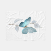 ADOM Blaue Schmetterlings-Botanik-Decke Fleecedecke (Vorderseite (Horizontal))
