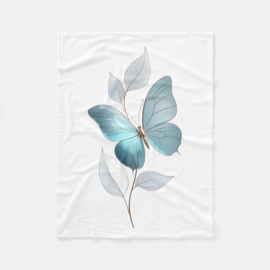 ADOM Blaue Schmetterlings-Botanik-Decke Fleecedecke (Vorderseite)
