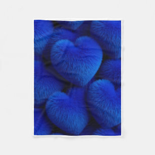 ADOM Blaues Fluffiges Herzen Kissen Fleecedecke