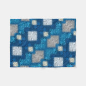 ADOM Blue Silver Mosaikdecke Fleecedecke (Vorderseite (Horizontal))