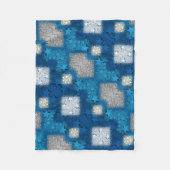 ADOM Blue Silver Mosaikdecke Fleecedecke (Vorderseite)