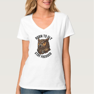 ADOM Born To Fly Owl Design T-Shirt