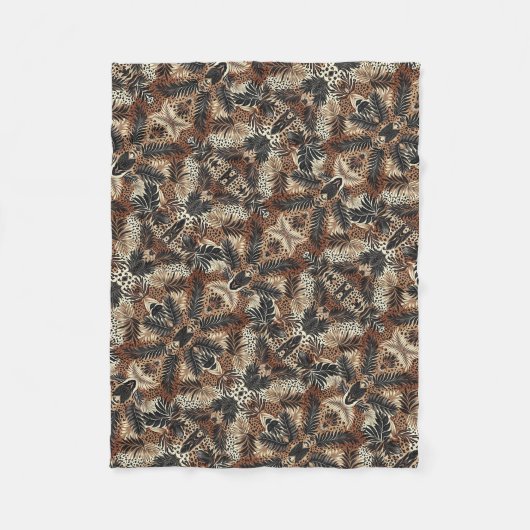 ADOM Braune Ornamentale Teppichdecke Fleecedecke (Vorderseite)