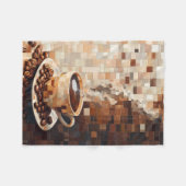 ADOM Coffee Mosaic Wurfdecke Fleecedecke (Vorderseite (Horizontal))