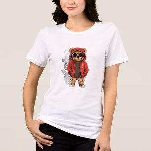 ADOM "Cool Bear" Damen Grafik T-Shirt Tri-Blend Shirt