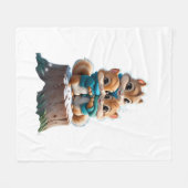 ADOM Cute Winter Squirrels Kids Blanket Fleecedecke (Vorderseite (Horizontal))
