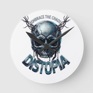 ADOM "Embrace the Chaos" Damen-T-Shirt Runde Wanduhr
