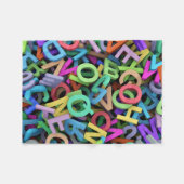 ADOM Farbige 3D-Alphabet-Wurfdecke Fleecedecke (Vorderseite (Horizontal))