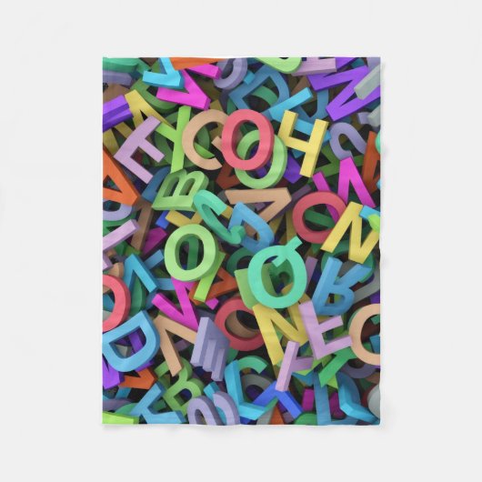ADOM Farbige 3D-Alphabet-Wurfdecke Fleecedecke (Vorderseite)