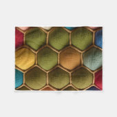 ADOM Farbige Honigwaben-Strickdecke Fleecedecke (Vorderseite (Horizontal))